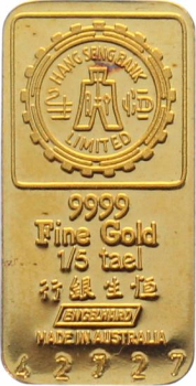 Goldbarren 1/5 Tael, 7.485 Gramm - Hang Seng Bank LTD.